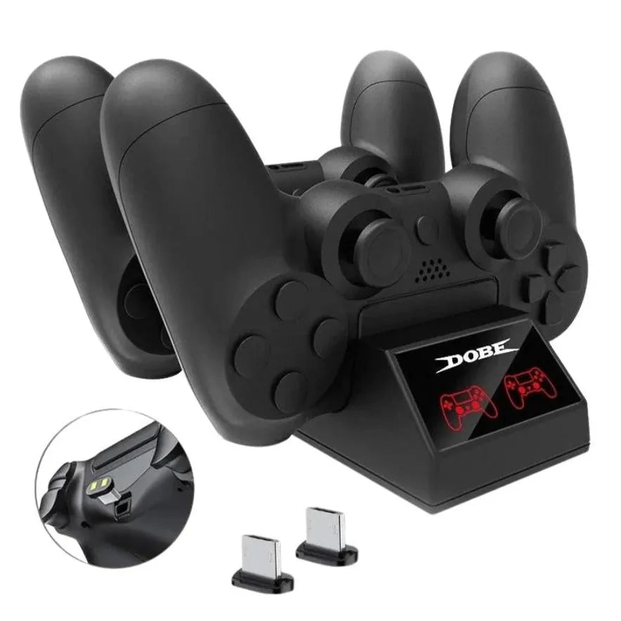 PS4 Controller Charger Station: with Micro USB Charge Dongles