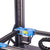 Close-up of the SV08 Max 3D printer's moving mechanism with a blue component and warning label.