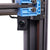 Close-up of a the SV08 Max 3D printer mechanism with blue and black components and integrated camera on a white background