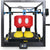 3D printer with a printed object resembling a character on a white background