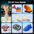 Collage of various 3D printed items with different materials on a dark background.