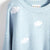 Cute Cloud Print Women's Jumper: 3D effect contrasting clouds from NSE Imports #20.