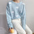 Cute Cloud Print Women's Jumper: 3D effect contrasting clouds from NSE Imports #10.