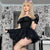 Gothic Black Dress with Puff Sleeves and Lace Trim | Create your own unique look from NSE Imports #8.