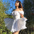 Gothic Black Dress with Puff Sleeves and Lace Trim | Create your own unique look from NSE Imports #24.