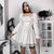 Gothic Black Dress with Puff Sleeves and Lace Trim | Create your own unique look from NSE Imports #25.