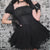 Gothic Black Dress with Puff Sleeves and Lace Trim | Create your own unique look from NSE Imports #16.