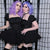 Gothic Black Dress with Puff Sleeves and Lace Trim | Create your own unique look from NSE Imports #10.