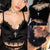 Gothic Velvet Camisole - with Lace, Ribbon and Crucifix Details Vintage - Ideal for Gothic Style Rock Punk Emo styling from NSE Imports #13.