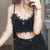 Gothic Velvet Camisole - with Lace, Ribbon and Crucifix Details Vintage - Ideal for Gothic Style Rock Punk Emo styling from NSE Imports #25.