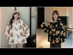 Girls Teddy Bear Zipped Fleece Fluffy Winter Women's Coat Cute Kawaii Cotton Rich Anime Cold Warm Thick Gift Teddy Jacket from NSE Imports #50.