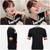 Retro Love Machine Rainbow Women's Tops Jacquard Short Sleeve Pullover Summer Female Girls Knitted Top Striped Sweater from NSE Imports #10.