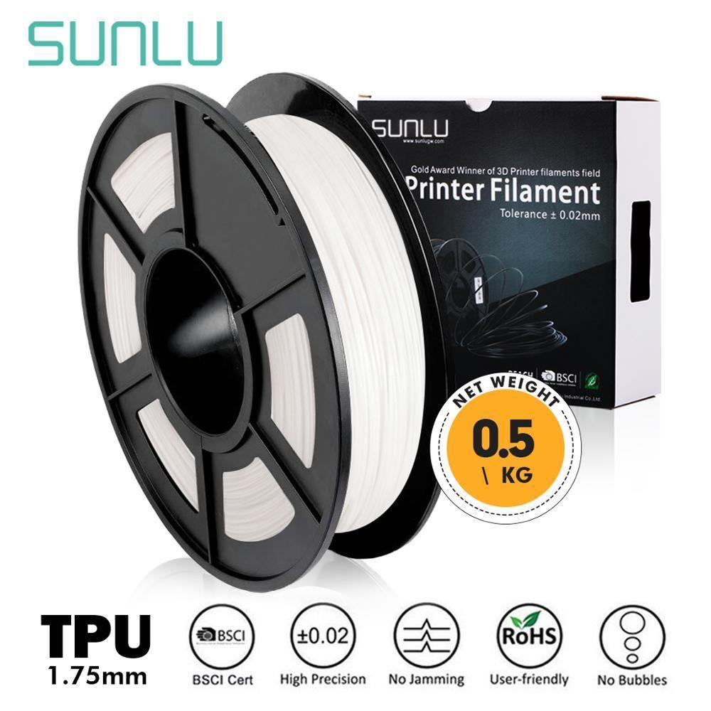 SUNLU Flexible TPU 3D Printer Filament 1.75mm Black TPU Filament 1.75 +/-  0.02mm for 3D Printing, 1.1 lbs Spool