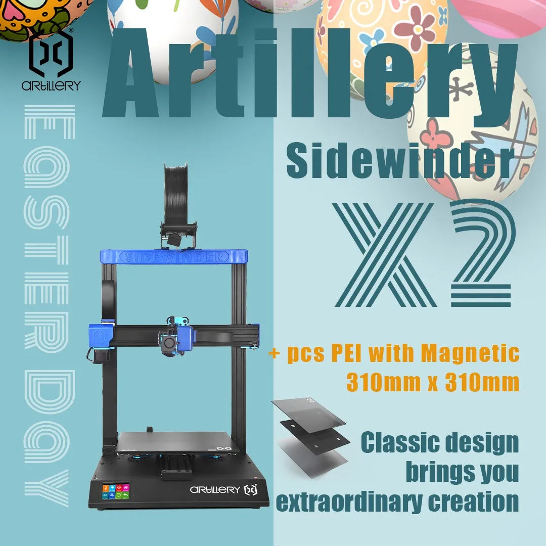 Artillery Sidewinder X2 3D Printer: Get a Free PEI Magnetic Build Plate and Save 5% on Your First Filament Order! - NSE Imports