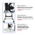 An infographic detailing the features of a rolling shopping cart, showing three close-up product images with text labels: an engineering acrylic bracket, a multiple steel pipe skeleton frame, and an aluminum alloy die casting bottom plate.