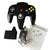 Black gaming controller with USB cable and user guide