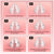 Clear silicone nose mask heads with features for use with a Vacuum blackhead remover on a pink background