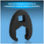 A black metal crowfoot spanner shown on a blue gradient background with text at the top reading 'Thermal treatment of chromium molybdenum steel to enhance durability'.
