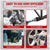 Promotional graphic for a pneumatic impact wrench with four inset demonstration photos labeled Daily Maintenance, Home Installation, Equipment Installation, and Auto Repair. The top header reads 'EASY TO USE VERY EFFICIENT' with smaller text 'Remove screws save time and effort.