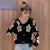 Daisy Print Women's Cardigan: Korean Style V-neck Knitted Cardigan with Floral Print from NSE Imports #7.