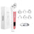 A white and pink WiFi blackhead removal beauty device shown with its white retail box, six clear interchangeable heads, and a white USB charging cable on a light gray background.