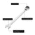 A chrome wrench with callout labels pointing to its 12-point box end, polished chrome finish, chrome vanadium steel body, and dual-direction off-corner loading design, shown on a plain white background.
