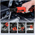 A cordless torque wrench in red and black is being used on a car engine bay, with a hand holding the tool. Four smaller inset images at the bottom show use cases: motor repair, car repair, pipe repair, and building repair.