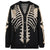 Women's Skeleton Print Cardigan: A fun rib cage print design, sizes up to 3XL from NSE Imports #13.