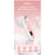 Pink and white blackhead removal instrument on a pink background with text.