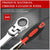 A chrome vanadium steel socket wrench with a polished silver head and a black handle with red accents, shown against a gray brick wall background with promotional text about premium material and SAE.