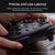 Gaming controller held in hands with text about precise and low-latency performance.