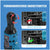 Blue and black ratchet wrench with a one-key switch, shown on a blue background with explanatory inset images demonstrating forward tightening and reverse unscrewing.