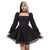 Gothic Black Dress with Puff Sleeves and Lace Trim | Create your own unique look from NSE Imports #37.