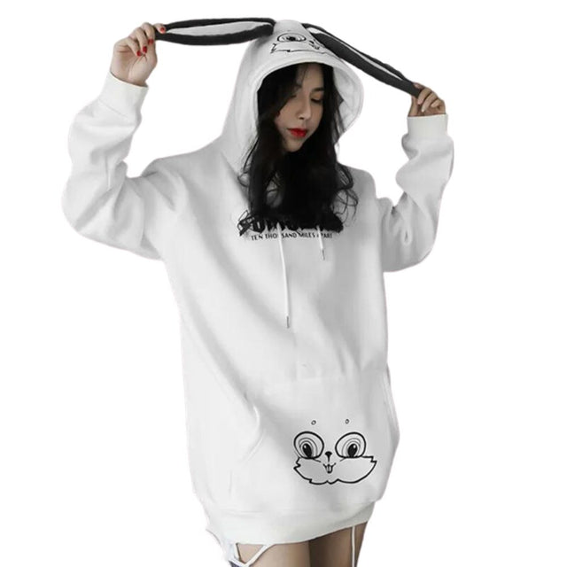 Bunny Rabbit Ears Unisex Hoodie Couples Women's Hoodie Top Casual Sweatshirts Fashion Funny Cute Cool Rock Goth Punk from NSE Imports #43.