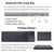 Keyboard with Bluetooth pairing code key, power switch, and USB charging interface on a white background.
