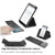 Collapsible keyboard and touchpad setup with tablet and smartphone on a white background