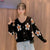 Daisy Print Women's Cardigan: Korean Style V-neck Knitted Cardigan with Floral Print from NSE Imports #23.
