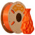 Spool of Orange ERYONE 3D printer filament and a printed object made from it on a white background