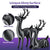Black deer figurines with unique shiny surface on a purple background