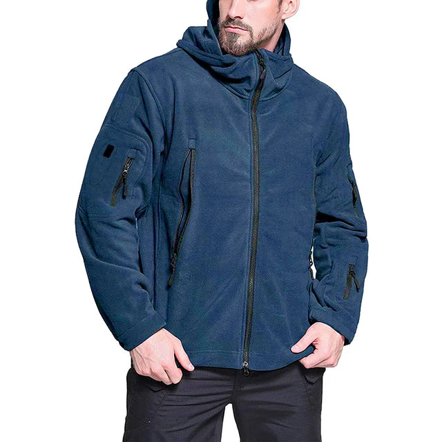 Men's Tactical Fleece Jacket Soft Shell Casual Hooded Jacket Velcro Badge Patch Peaked Hood Loads of Pockets Uniform Security from NSE Imports #11.