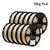 10 spools of 1kg PLA filament arranged in two rows on a white background, with '10kg PLA' text in the top right. The spools are black with bone coloured filament wound around them.