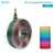 Spool of SUNLU PLA Transparent Rainbow 3D printing filament on a white background