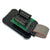 A black XGECU T48 with a green ADP_S44_EX-1 for SOP44 IC's module featuring a large black connector, alongside a gray ribbon cable with a red stripe, shown on a white background.