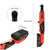 Red and black cordless ratchet driver shown on a white background with dimension callouts, including a 39cm length measurement, a 7.5cm battery extension, and a close-up of the 3cm socket opening.