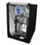 3D printer inside a black protective enclosure on a white background