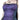 Thumbnail for A close-up of a person wearing a purple and black lace corset-style camisole top with thin black straps and a small black bow at the neckline, against a plain white background.