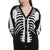 Women's Skeleton Print Cardigan: A fun rib cage print design, sizes up to 3XL from NSE Imports #1.