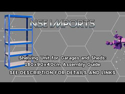 Shelving Unit for Garages and Sheds: 180x90x40cm Quick Assembly from NSE Imports #13.
