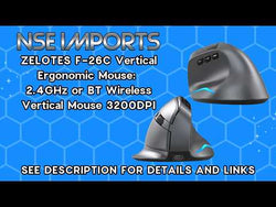 ZELOTES F-26C Vertical Ergonomic Mouse: 2.4GHz BT Wireless Vertical Mouse 3200DPI