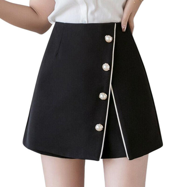 Asymmetrical A-Line Skorts with Button Detailing: A Stylish and Versatile Option for Any Occasion from NSE Imports #11.